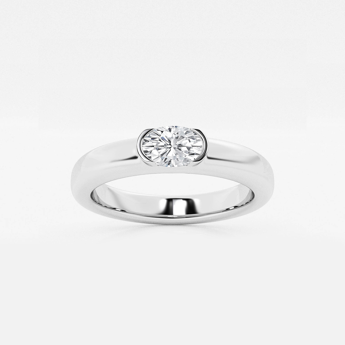 näas 1/2 ctw Oval Lab Grown Diamond East-West Stackable Ring
